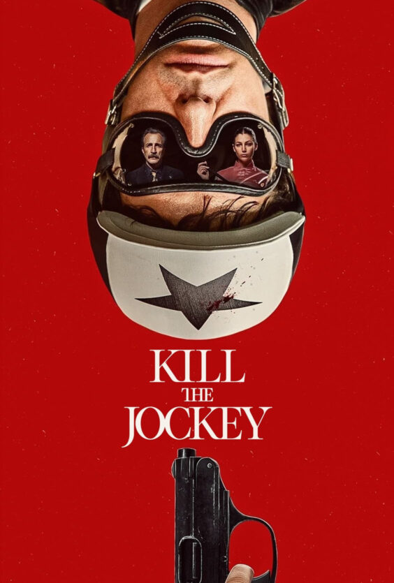 Kill the Jockey. Plakaten viser en en mann med hjelm som stikker hodet end fra toppen av bildet. Fra nederst i bildet kommer det ut en hånd med en pistol i.