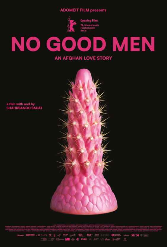 No Good Men Plakat rosa kaktus lignende sexleketoy svart bakgrunn