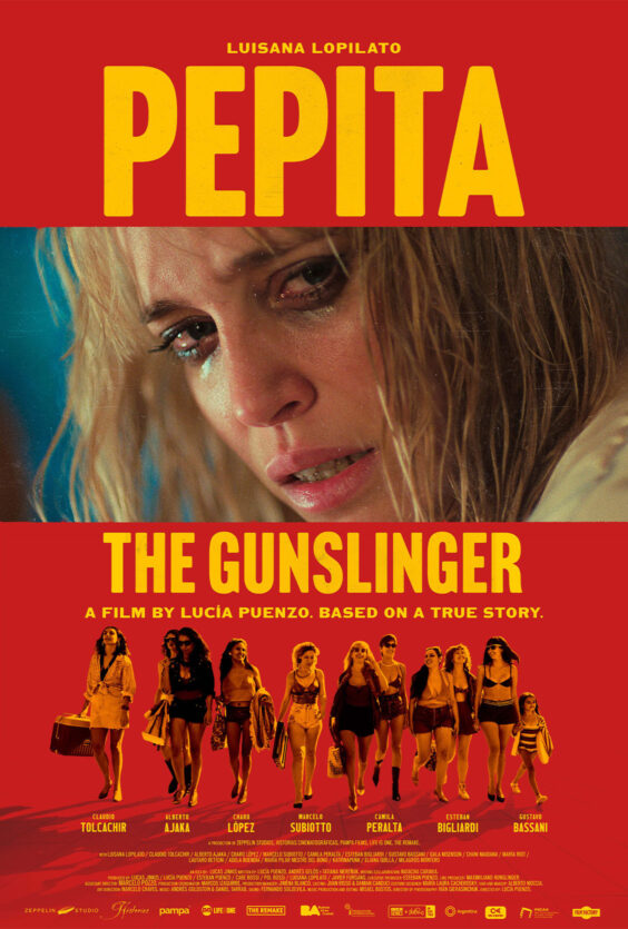 Pepita the Gunslinger Plakat med tittel Pepita undertittel The Gunslinger bilde av kvinne og gruppe personer regissor Lucia Puenzo