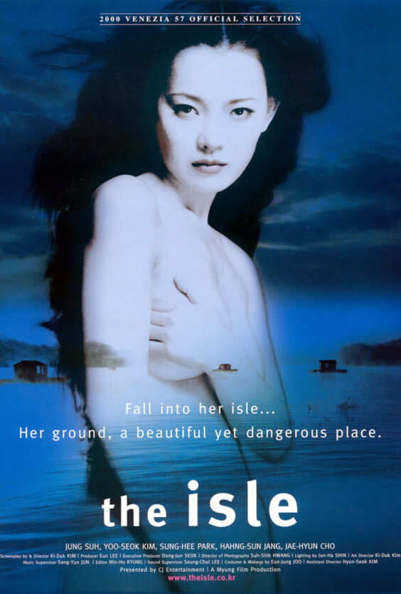 The Isle Plakat med kvinne foran bla bakgrunn tekst the isle navn pa skuespillere og filmteam festivalutvalg og nettside