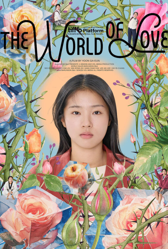 The World of Love Plakat med bilde av ung jente roser og torner